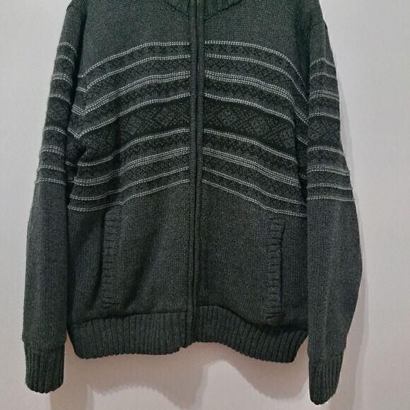 Vintage Field & Stream Zip-Up Sweater Fleece Lined Jacket Embroidered XL Gray - Picture 13 of 16